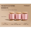 image:imageVitalizart Silky Luster Ribbon 1In x 15 Yds Dark Green 3 Rolls Clean EdgesLight Pink