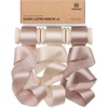image:imageVitalizart Silky Luster Ribbon 1In x 15 Yds Dark Green 3 Rolls Clean EdgesChampagne Nude  Ivory
