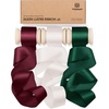 image:imageVitalizart Silky Luster Ribbon 1In x 15 Yds Dark Green 3 Rolls Clean EdgesChristmas Ribbon