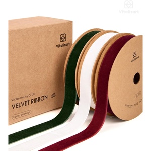 image:imageVitalizart Dark Green Velvet Ribbon 58 Christmas Ribbon Set Plush TextureChristmas Ribbon
