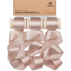 image:imageVitalizart Silky Luster Ribbon 1In x 15 Yds Dark Green 3 Rolls Clean EdgesNude