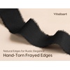 image:imageVitalizart Black Cotton Ribbon 1 x 15 Yds Handmade Frayed FringeBalck Ribbon