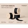 image:imageVitalizart Black Cotton Ribbon 1 x 15 Yds Handmade Frayed FringeBalck Ribbon
