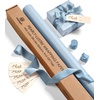 image:imageVitalizart Burgundy Wrapping Paper Set 17 PearlyLustre Ribbons Gift TagsDusty Blue Paper  Dusty Blue Ribbons