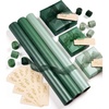 image:imageVitalizart Burgundy PearlyLustre Wrapping Paper 30 Organza Ribbon amp TagsDark Sage Green 3 Rolls