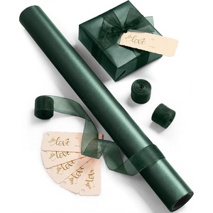 image:imageVitalizart Burgundy PearlyLustre Wrapping Paper 30 Organza Ribbon amp TagsDark Green