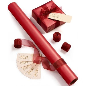 image:imageVitalizart Burgundy PearlyLustre Wrapping Paper 30 Organza Ribbon amp TagsRed