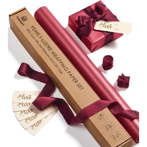 image:imageVitalizart Burgundy Wrapping Paper Set 17 PearlyLustre Ribbons Gift TagsBurgundy Paper  Burgundy Ribbons