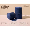 image:imageVitalizart Navy Blue Chiffon Silk Ribbon 15x 21 Yd Handmade Frayed FringeNavy Blue