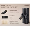 image:imageVitalizart Red PearlyLustre Wrapping Paper Set 30 Ribbons amp StickersBlack Paper  Black Ribbons