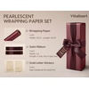 image:imageVitalizart Red PearlyLustre Wrapping Paper Set 30 Ribbons amp StickersBurgundy Paper  Burgundy Ribbons