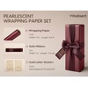 image:imageVitalizart Red PearlyLustre Wrapping Paper Set 30 Ribbons amp StickersBurgundy Paper  Burgundy Ribbons
