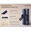 image:imageVitalizart Red PearlyLustre Wrapping Paper Set 30 Ribbons amp StickersNavy Paper  Blue Ribbons