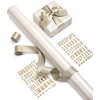 image:imageVitalizart Red PearlyLustre Wrapping Paper Set 30 Ribbons amp StickersWhite Paper  Sage Ribbons