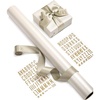 image:imageVitalizart Red PearlyLustre Wrapping Paper Set 30 Ribbons amp StickersWhite Paper  Sage Ribbons