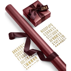 image:imageVitalizart Red PearlyLustre Wrapping Paper Set 30 Ribbons amp StickersBurgundy Paper  Burgundy Ribbons