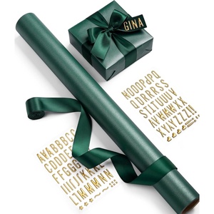 image:imageVitalizart Red PearlyLustre Wrapping Paper Set 30 Ribbons amp StickersGreen Paper  Green Ribbons