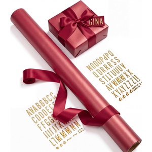 image:imageVitalizart Red PearlyLustre Wrapping Paper Set 30 Ribbons amp StickersRed Paper  Red Ribbons