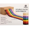 image:imageVitalizart Terracotta Ribbons for Crafts 38 x 50Yds DoubleFaced SatinRainbow 10 colours