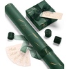 image:imageVitalizart Burgundy Wrapping Paper 17 Foil Print With Ribbons amp Gift TagsGreen