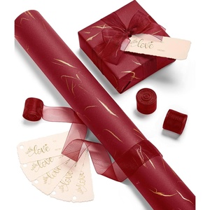image:imageVitalizart Burgundy Wrapping Paper 17 Foil Print With Ribbons amp Gift TagsBurgundy Red