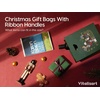 image:imageVitalizart Christmas Paper Gift Bags With Ribbon Handles Small Bulk PackChristmas Tree  Sleigh 10pcs
