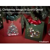 image:imageVitalizart Christmas Paper Gift Bags With Ribbon Handles Small Bulk PackChristmas Tree  Sleigh 10pcs