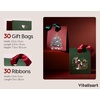 image:imageVitalizart Christmas Paper Gift Bags With Ribbon Handles Small Bulk PackChristmas Tree  Sleigh 30pcs