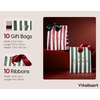 image:imageVitalizart Christmas Paper Gift Bags With Ribbon Handles Small Bulk PackMerry Christmas Striped 10pcs