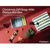 image:imageVitalizart Christmas Paper Gift Bags With Ribbon Handles Small Bulk PackMerry Christmas Striped 30pcs
