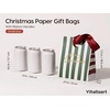 image:imageVitalizart Christmas Paper Gift Bags With Ribbon Handles Small Bulk PackMerry Christmas Striped 30pcs