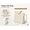 image:imageVitalizart Paper Gift Bags With Ribbon Handles Small Christmas Bulk PackCream White