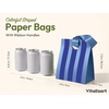 image:imageVitalizart Striped Paper Gift Bags With Ribbon Handles Small Bulk PackBlue
