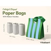 image:imageVitalizart Striped Paper Gift Bags With Ribbon Handles Small Bulk PackGreen