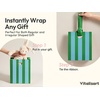 image:imageVitalizart Striped Paper Gift Bags With Ribbon Handles Small Bulk PackGreen