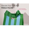 image:imageVitalizart Striped Paper Gift Bags With Ribbon Handles Small Bulk PackGreen