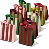 image:imageVitalizart Striped Paper Gift Bags With Ribbon Handles Small Bulk PackChristmas Bags
