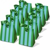 image:imageVitalizart Striped Paper Gift Bags With Ribbon Handles Small Bulk PackGreen