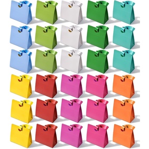 image:imageVitalizart Christmas Paper Gift Bags With Ribbon Handles Small Bulk Pack10 Mixed Colors Bulk