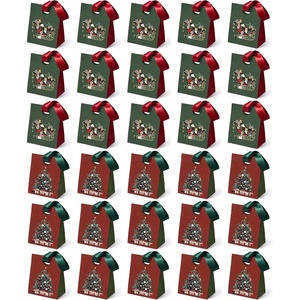 image:imageVitalizart Christmas Paper Gift Bags With Ribbon Handles Small Bulk PackChristmas Tree  Sleigh 30pcs