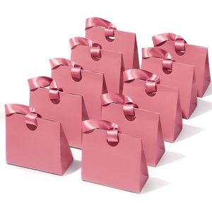 image:imageVitalizart Christmas Paper Gift Bags With Ribbon Handles Small Bulk PackPink