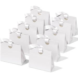 image:imageVitalizart Christmas Paper Gift Bags With Ribbon Handles Small Bulk PackWhite