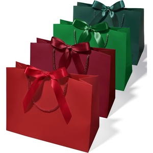 image:imageVitalizart Large Paper Gift Bags With Handles amp Ribbon Bows Thick TextureChristmas Gift Bags