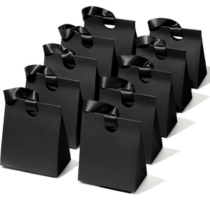 image:imageVitalizart Paper Gift Bags With Ribbon Handles Small Christmas Bulk PackBlack
