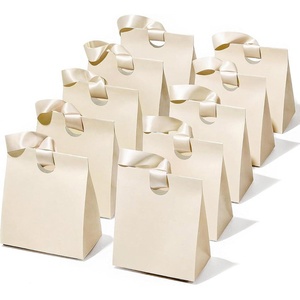 image:imageVitalizart Paper Gift Bags With Ribbon Handles Small Christmas Bulk PackWhite